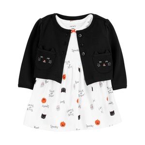 Baby Girls Carter's 2-Piece Cardigan & Halloween Bodysuit Dress